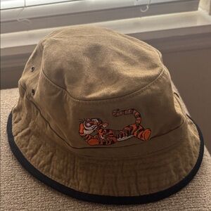 Vintage Tigger Bucket Hat Cap The Disney Store Tan Embroidered Made In USA